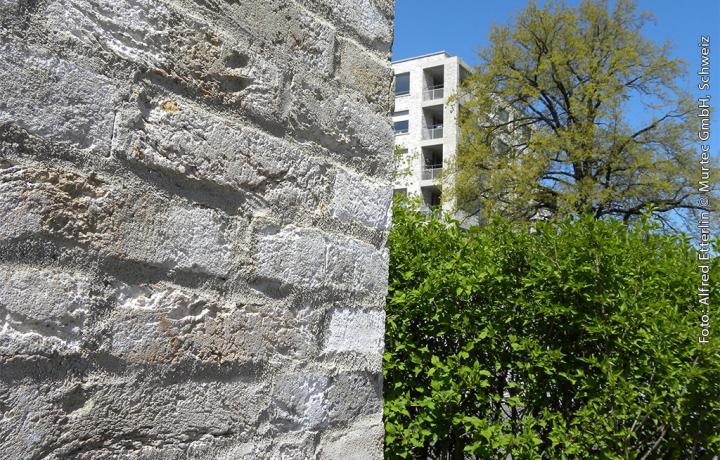 Mattenhof Siedlung, Zürich, Detailansicht Mauerwerk